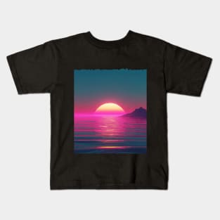 Synthwave style sunset Kids T-Shirt